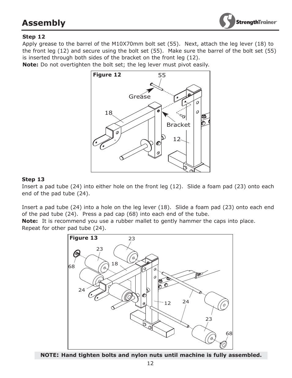 Assembly | Keys Fitness ST-IB User Manual | Page 12 / 28