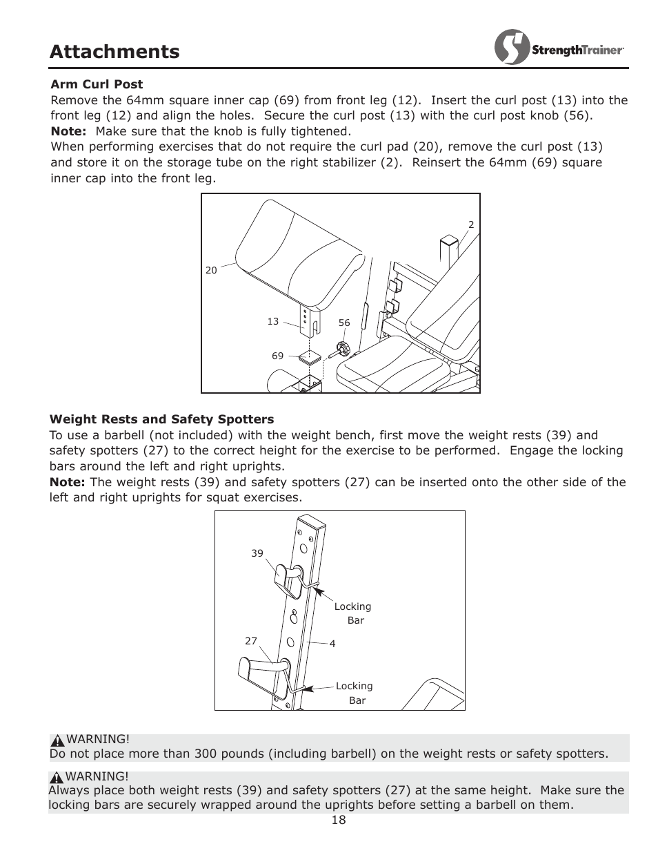 Attachments | Keys Fitness ST-IB User Manual | Page 18 / 28