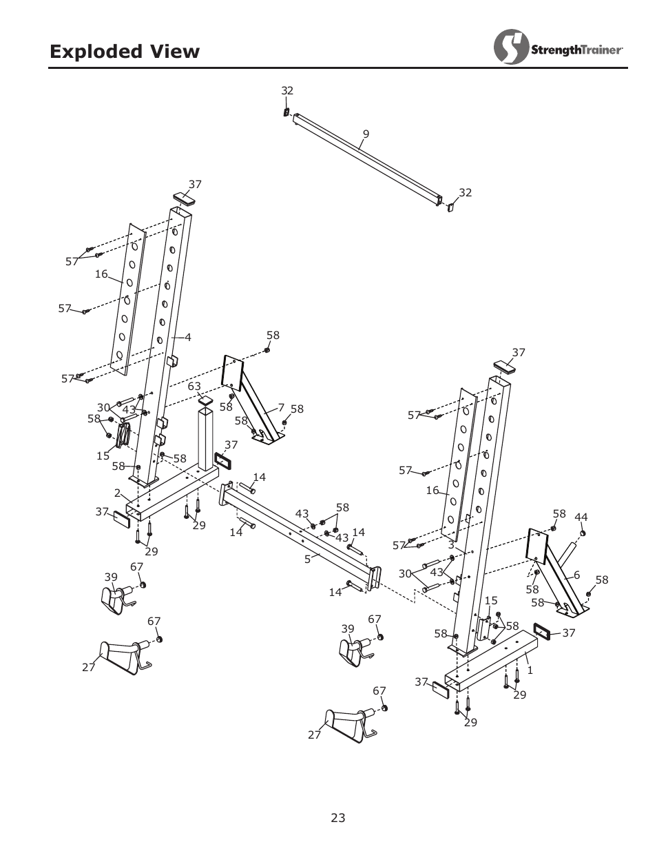 Exploded view | Keys Fitness ST-IB User Manual | Page 23 / 28