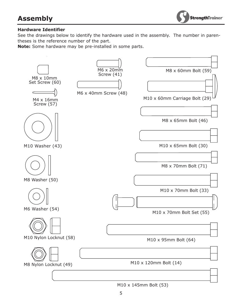 Assembly | Keys Fitness ST-IB User Manual | Page 5 / 28