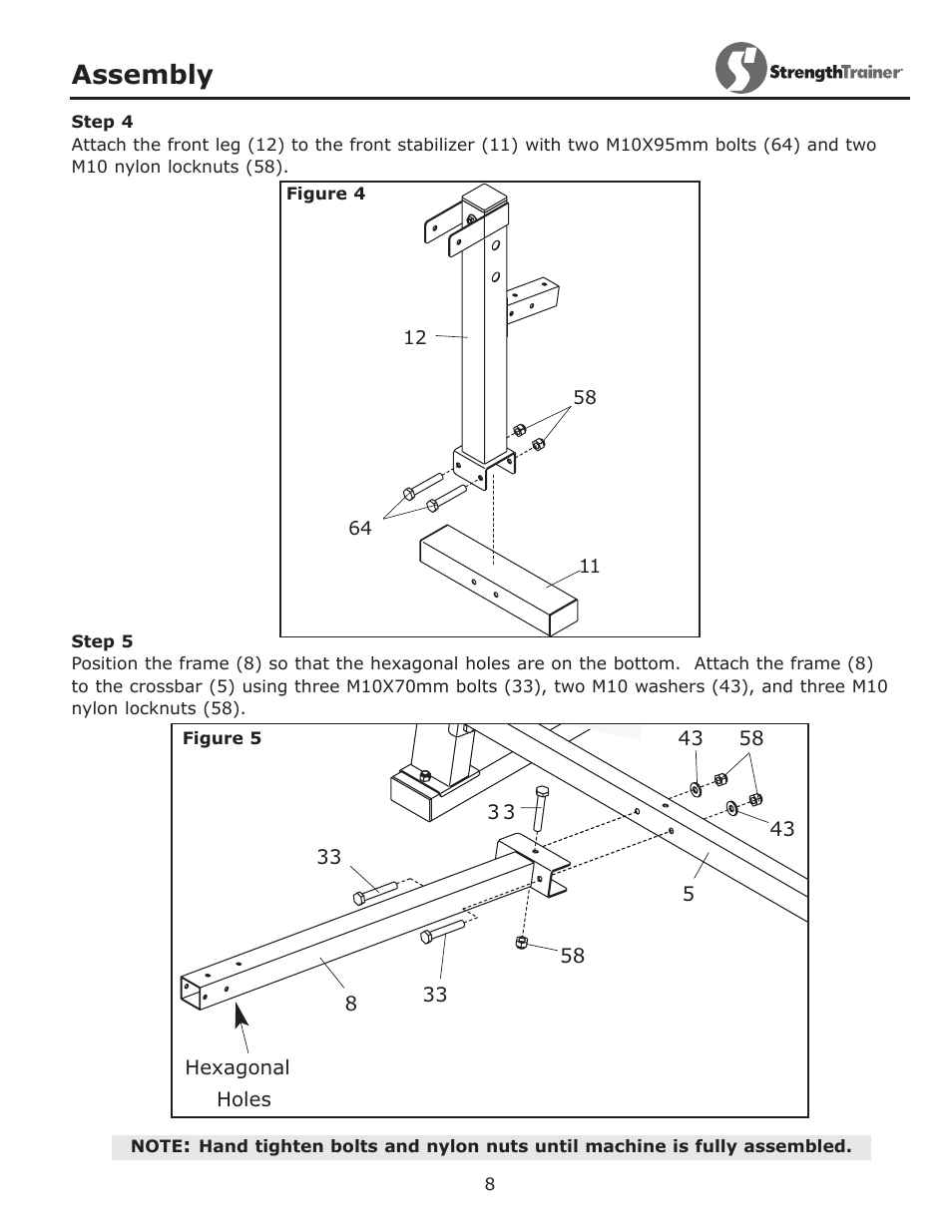 Assembly | Keys Fitness ST-IB User Manual | Page 8 / 28