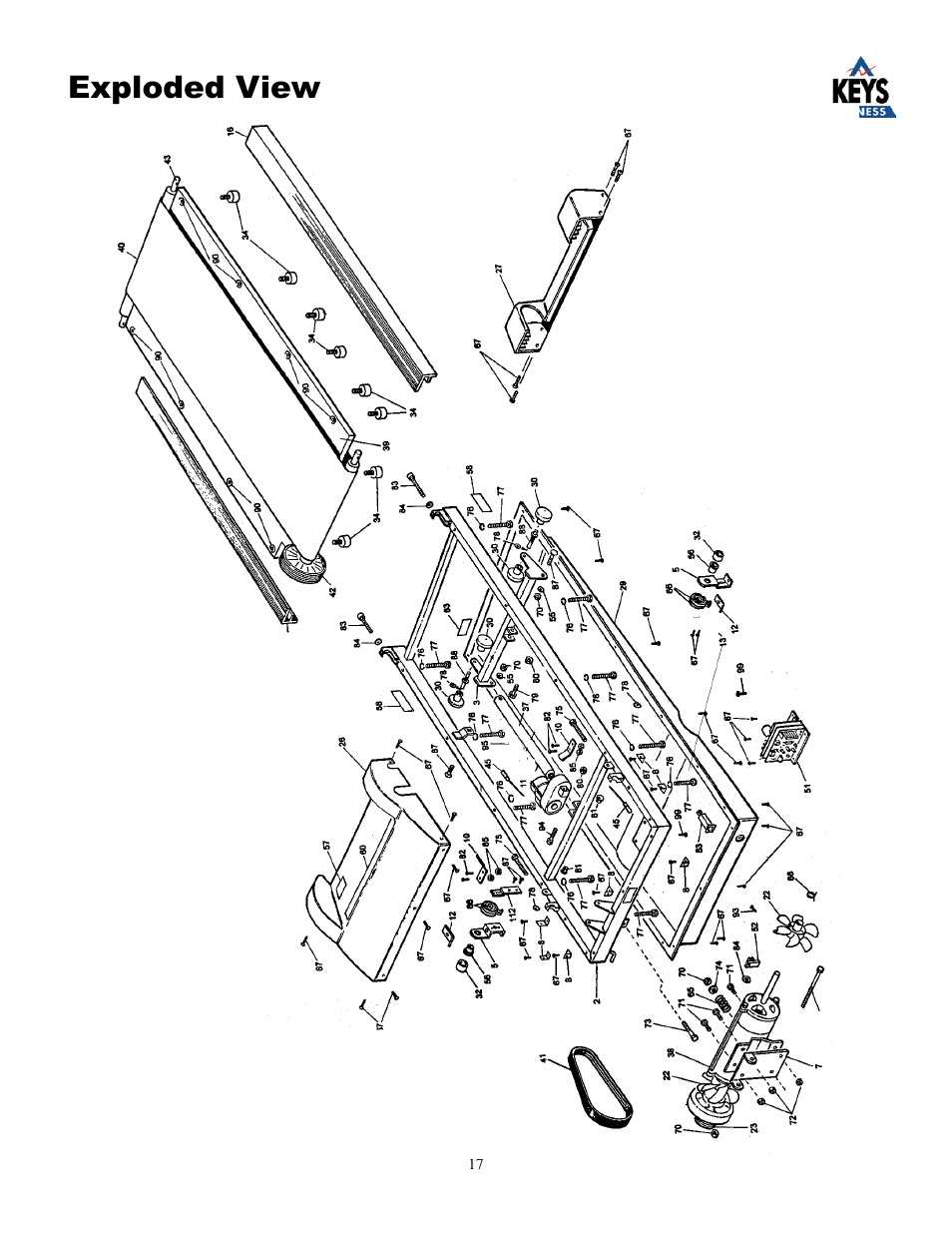 Exploded view | Keys Fitness KEYS 4000 User Manual | Page 17 / 18