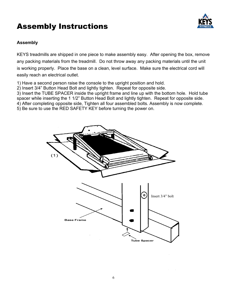 Assembly instructions | Keys Fitness KEYS 4000 User Manual | Page 6 / 18