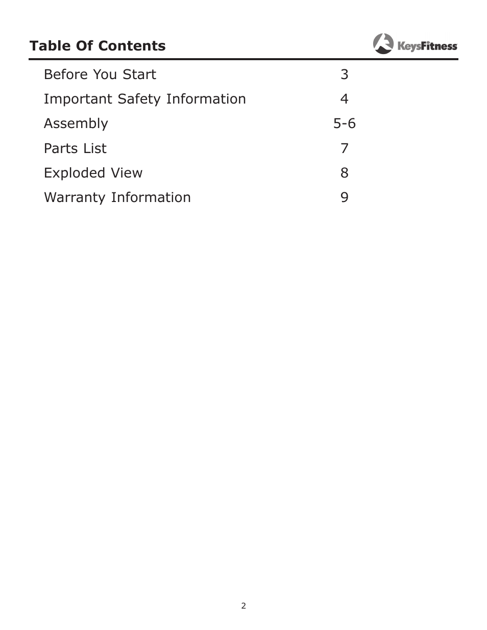 Keys Fitness KF-SPC User Manual | Page 2 / 10