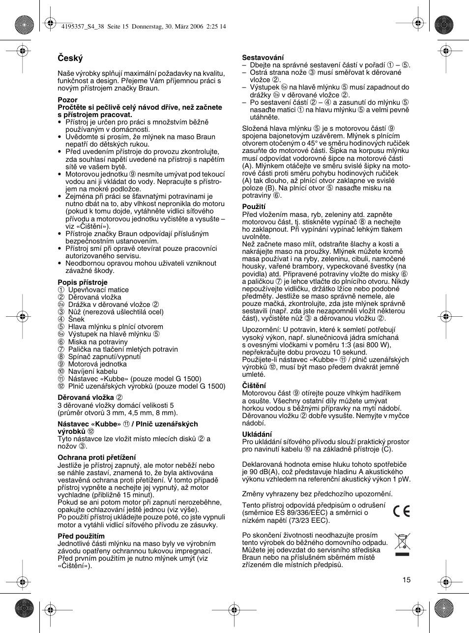 Braun G 1500 User Manual | Page 15 / 34