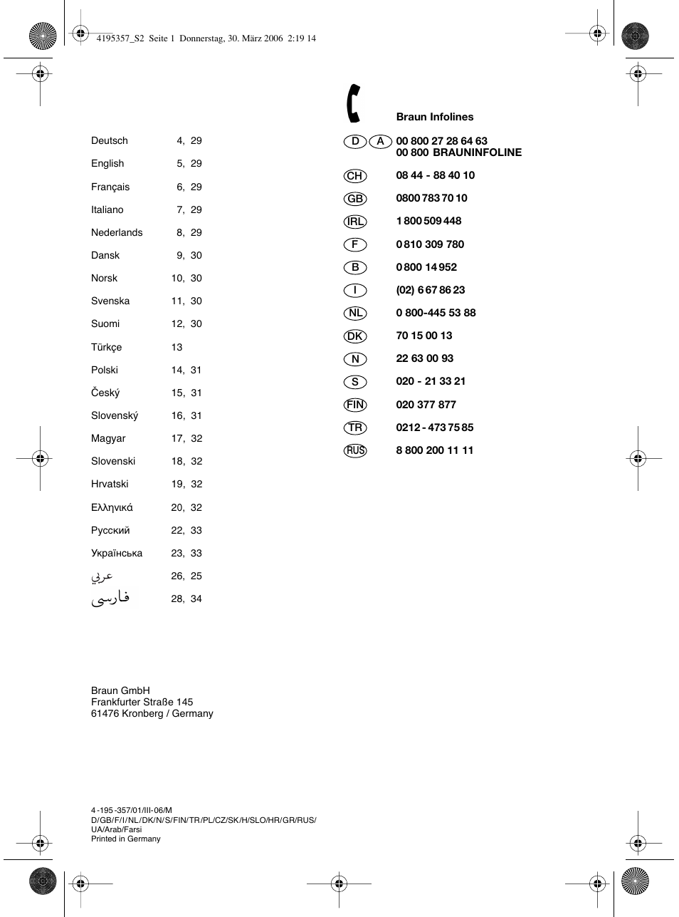 Braun G 1500 User Manual | Page 2 / 34