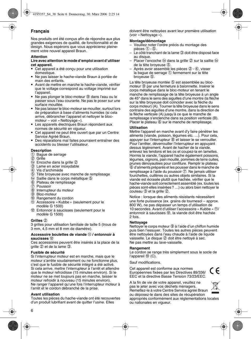 Braun G 1500 User Manual | Page 6 / 34