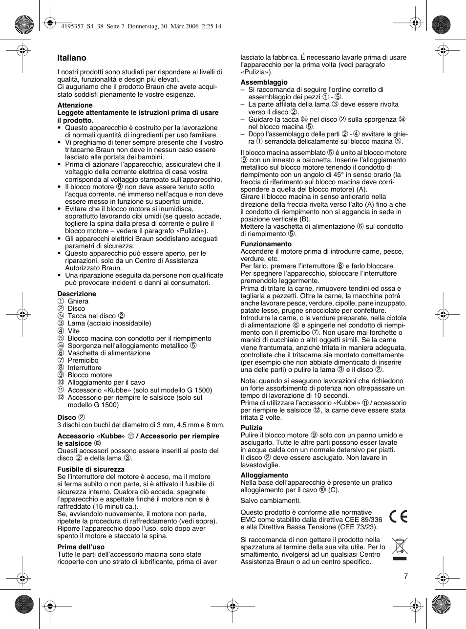 Braun G 1500 User Manual | Page 7 / 34