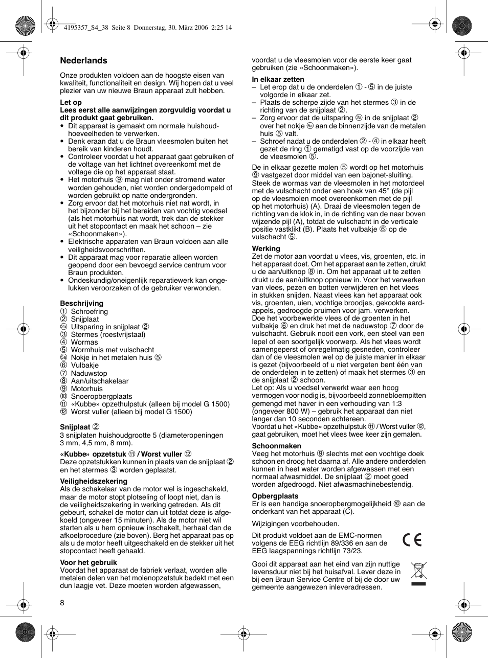 Braun G 1500 User Manual | Page 8 / 34