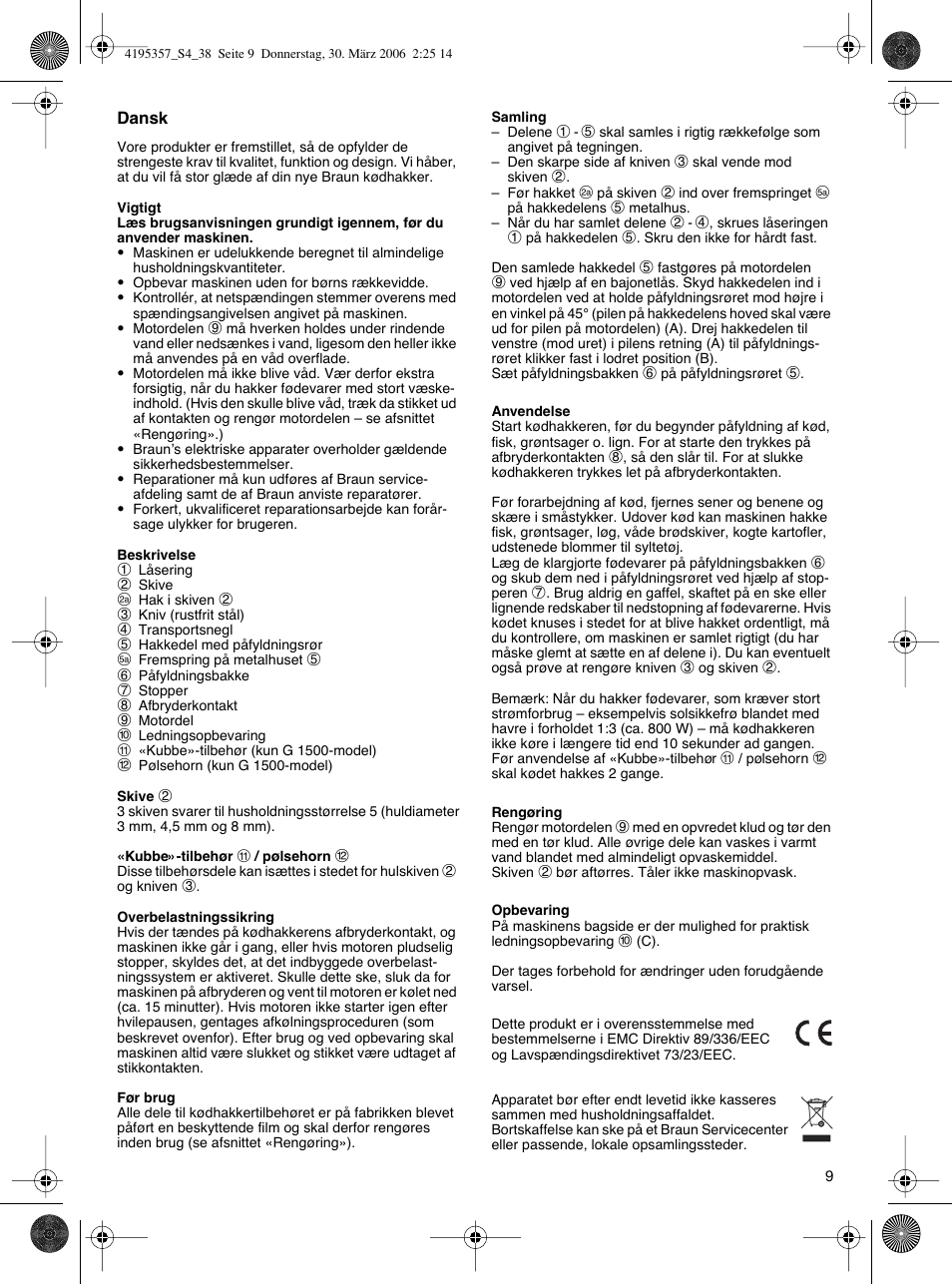 Braun G 1500 User Manual | Page 9 / 34