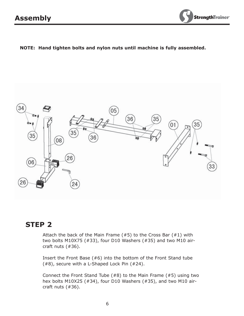Step 2 assembly | Keys Fitness ST-NBB User Manual | Page 6 / 13