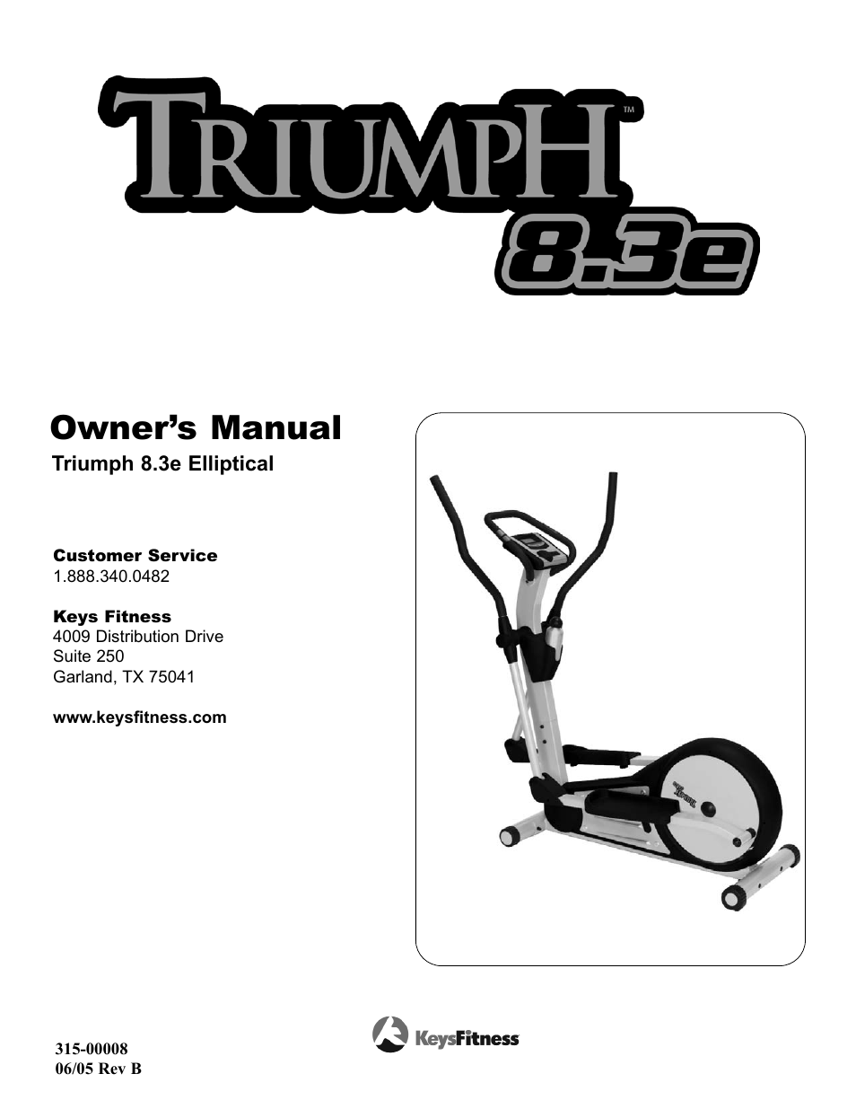 Keys Fitness Triumph 8.3e User Manual | 19 pages