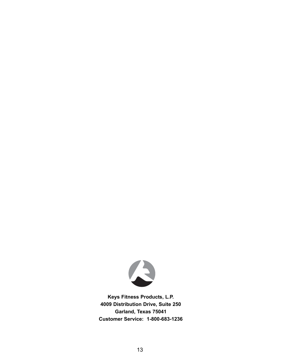 Keys Fitness ST-FIDL User Manual | Page 13 / 13