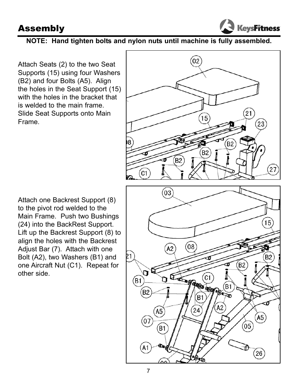 Assembly | Keys Fitness ST-FIDL User Manual | Page 7 / 13