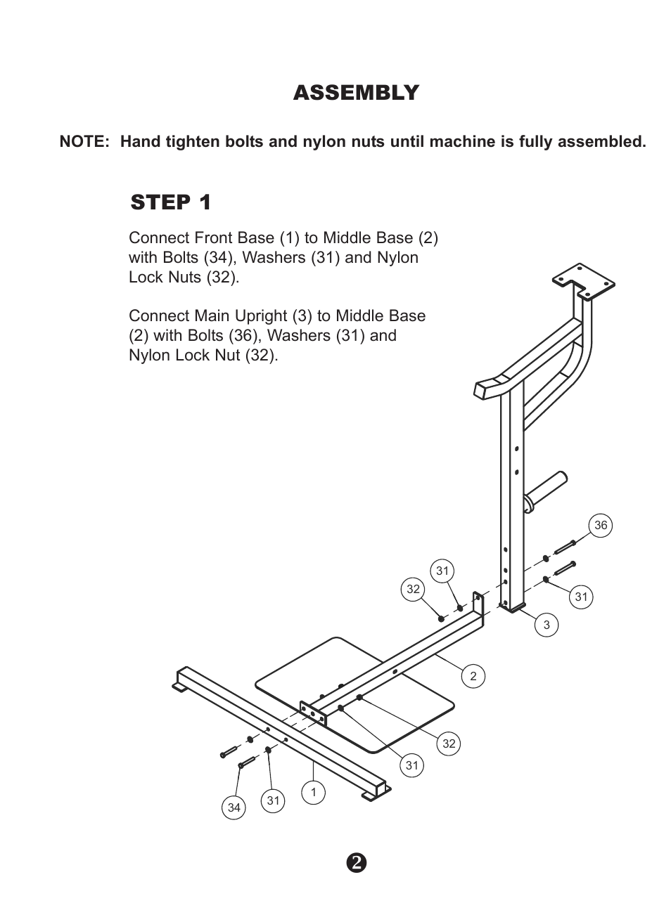 Assembly step 1 | Keys Fitness Leverage Squat KPS-LS User Manual | Page 4 / 12