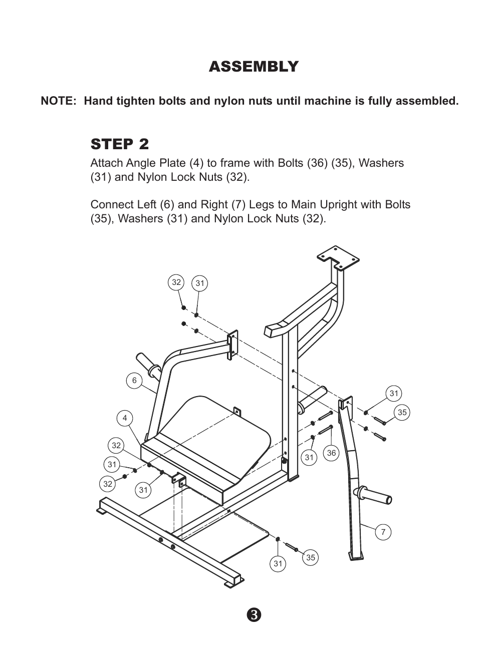 Assembly, Step 2 | Keys Fitness Leverage Squat KPS-LS User Manual | Page 5 / 12