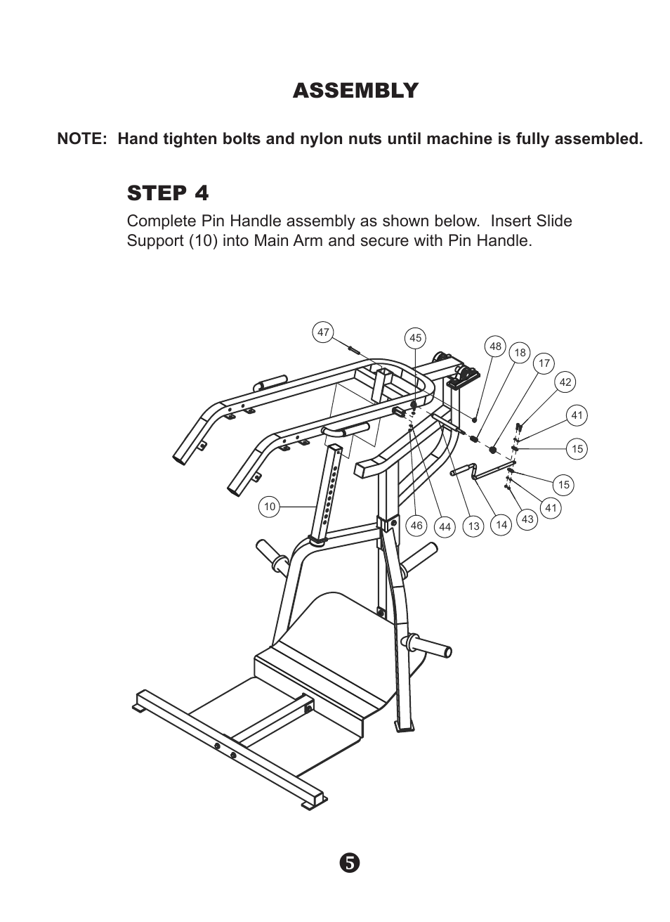 Step 4 assembly | Keys Fitness Leverage Squat KPS-LS User Manual | Page 7 / 12