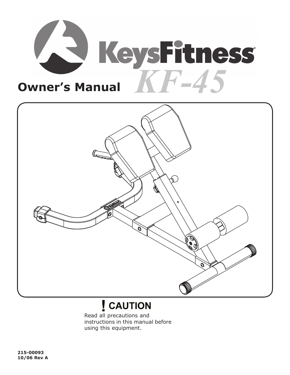Keys Fitness KF-45 User Manual | 14 pages