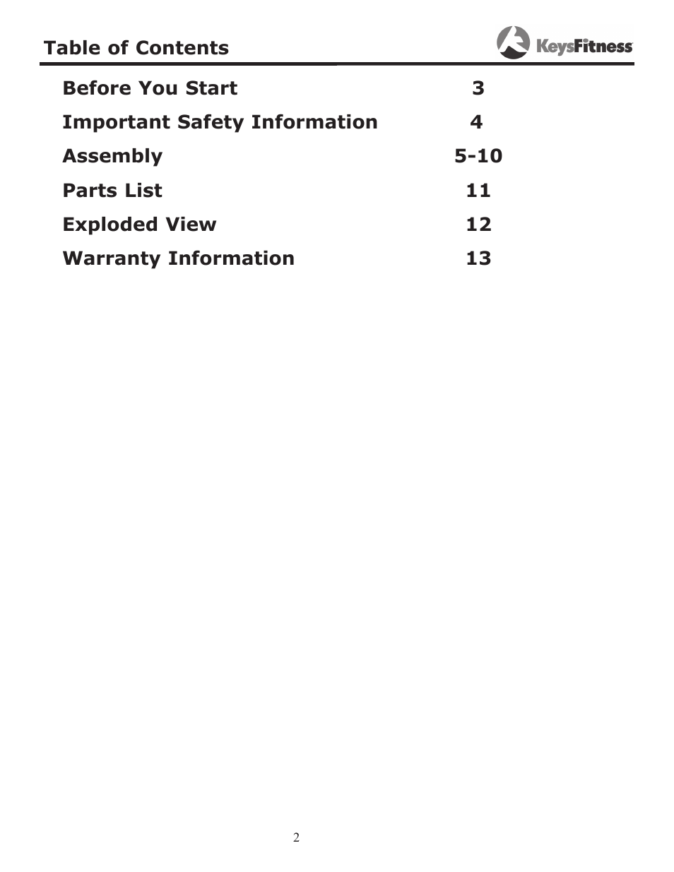 Keys Fitness KF-45 User Manual | Page 2 / 14