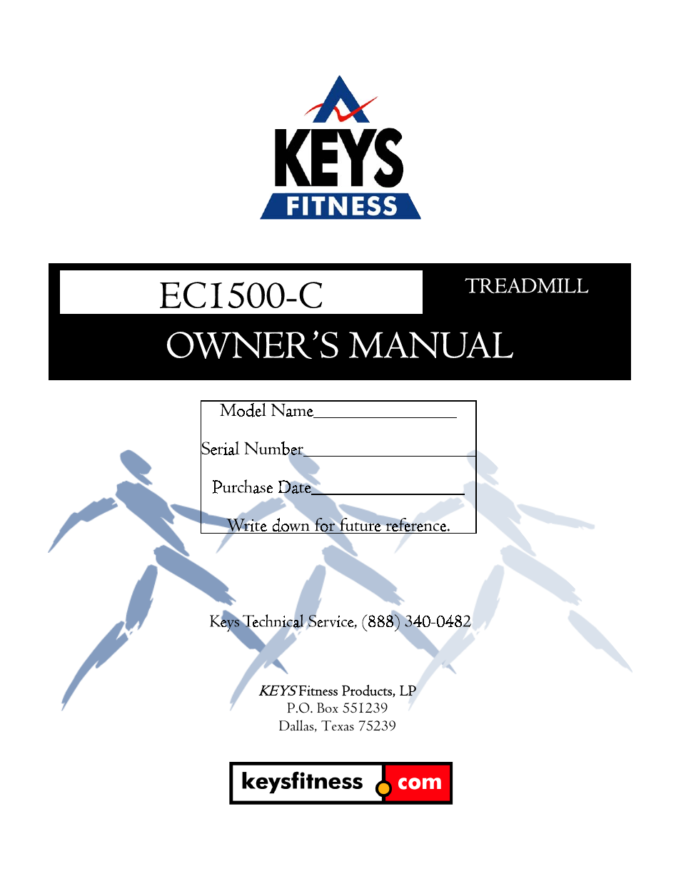 Keys Fitness EC1500-C User Manual | 18 pages