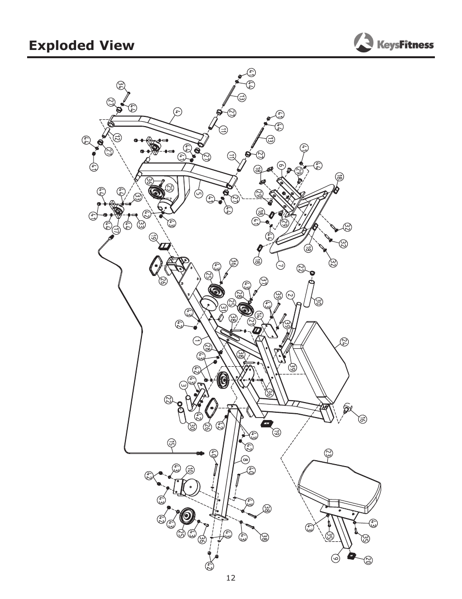 Exploded view | Keys Fitness KF-LP3 User Manual | Page 12 / 14