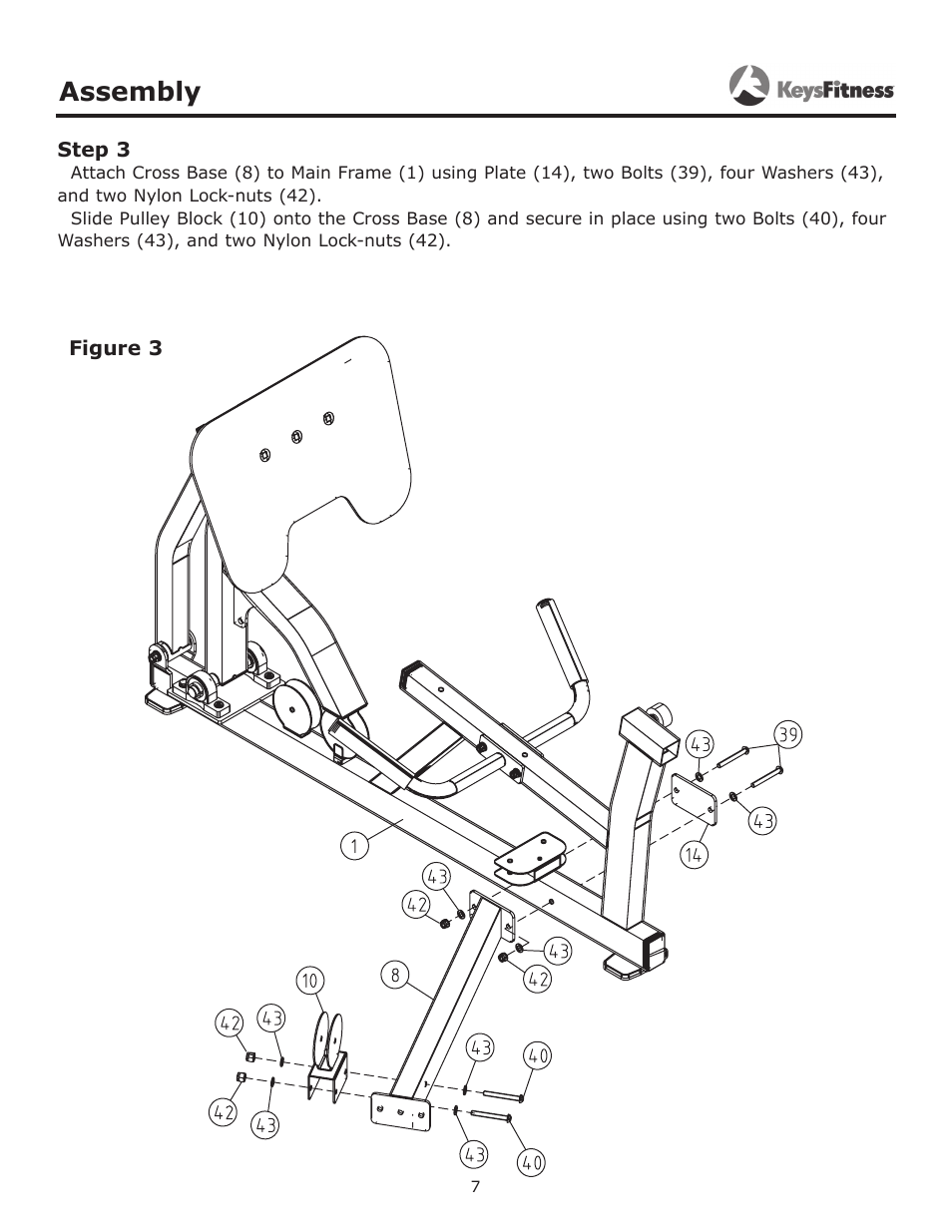 Step 3, Assembly | Keys Fitness KF-LP3 User Manual | Page 7 / 14