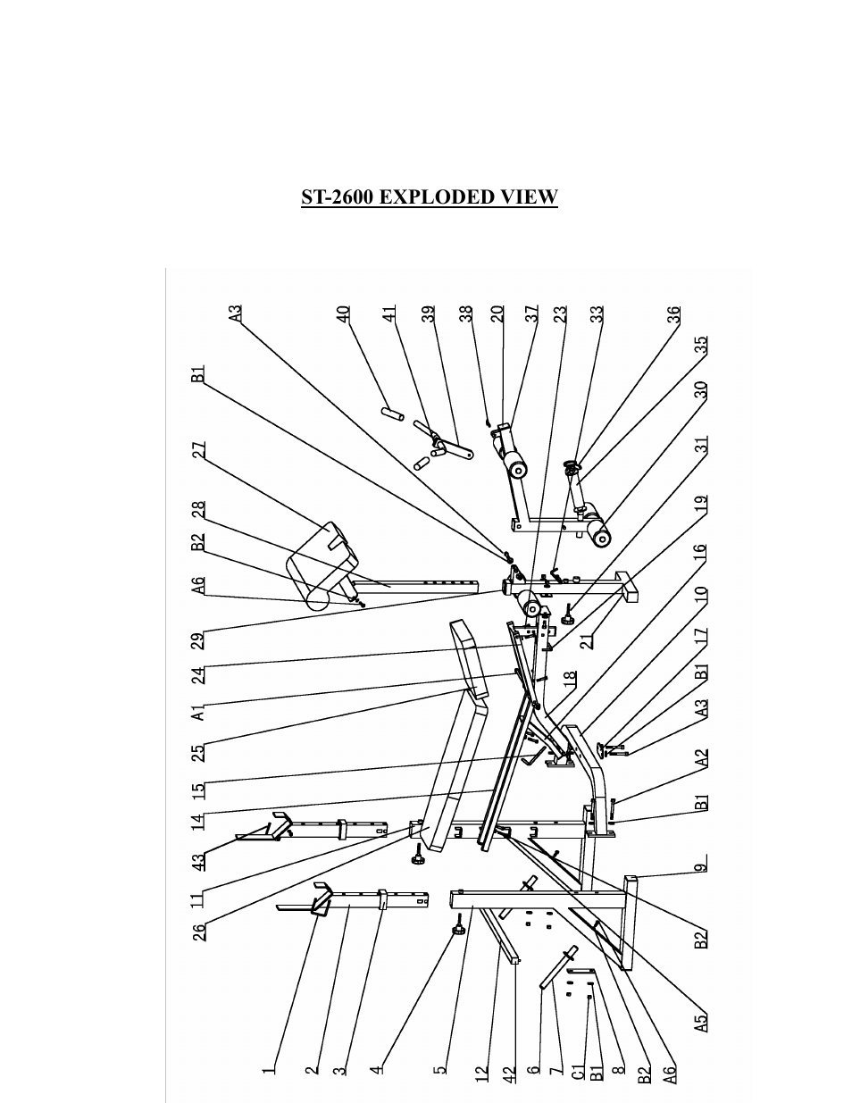 St-2600 exploded view | Keys Fitness ST-2600 User Manual | Page 9 / 11