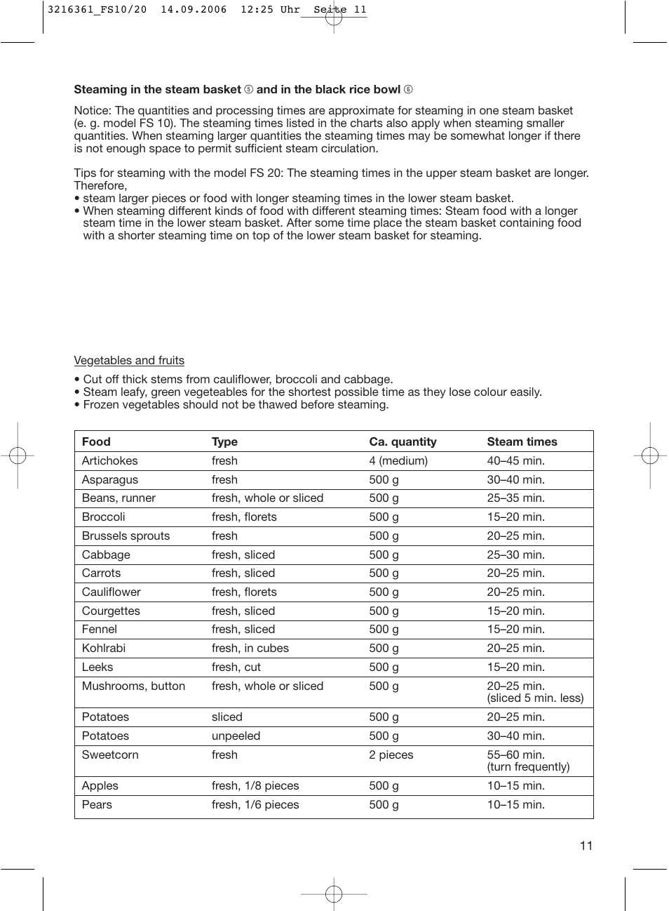 Braun FS10 User Manual | Page 11 / 90