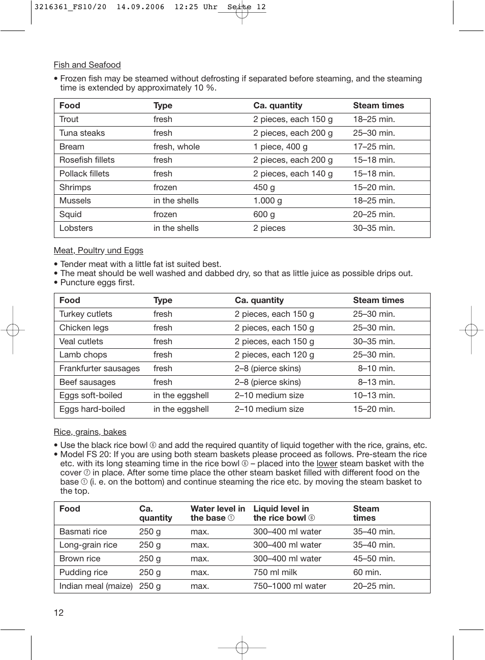 Braun FS10 User Manual | Page 12 / 90