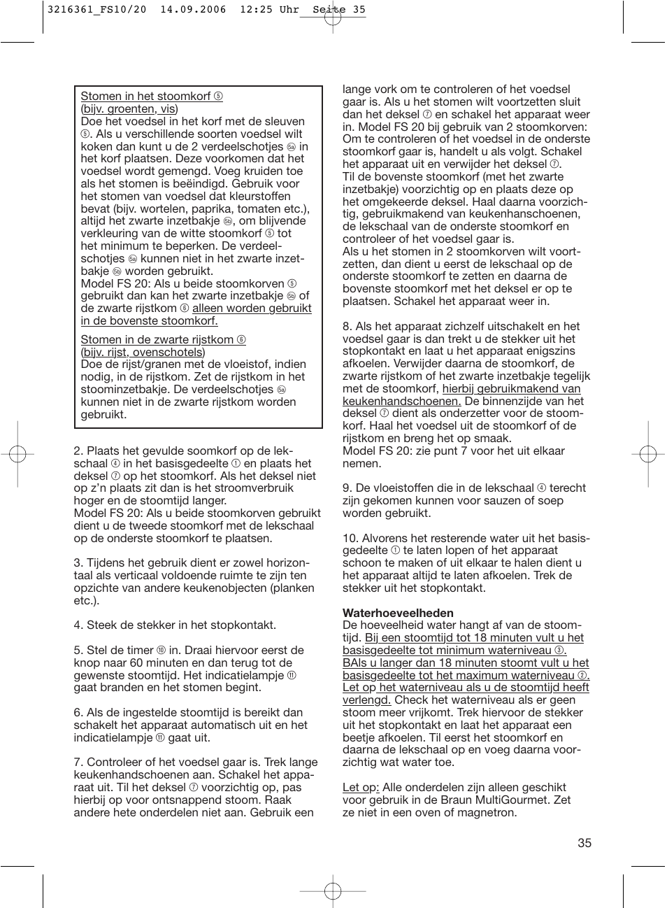 Braun FS10 User Manual | Page 35 / 90