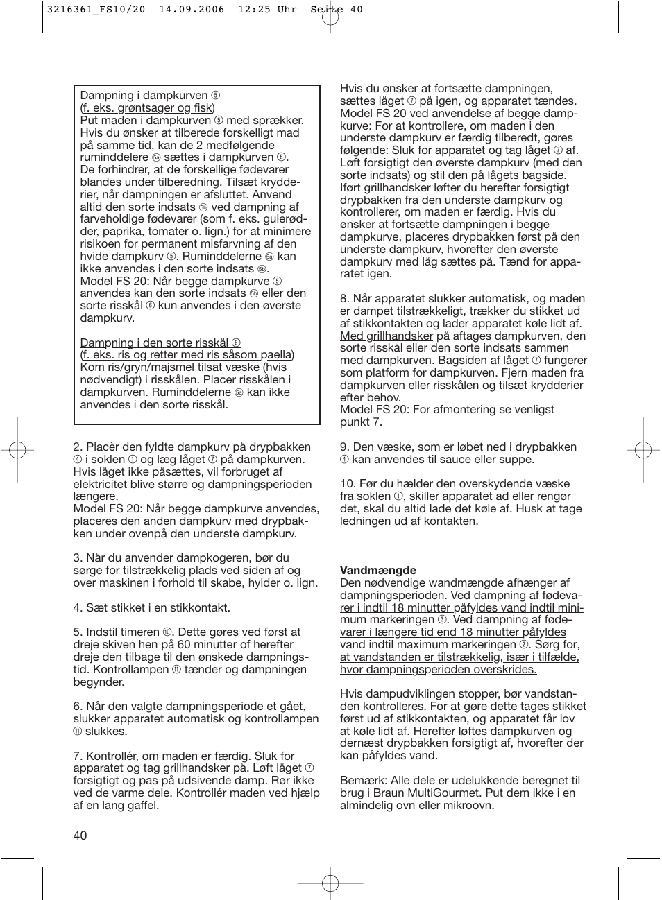 Braun FS10 User Manual | Page 40 / 90