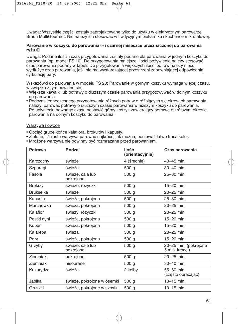 Braun FS10 User Manual | Page 61 / 90