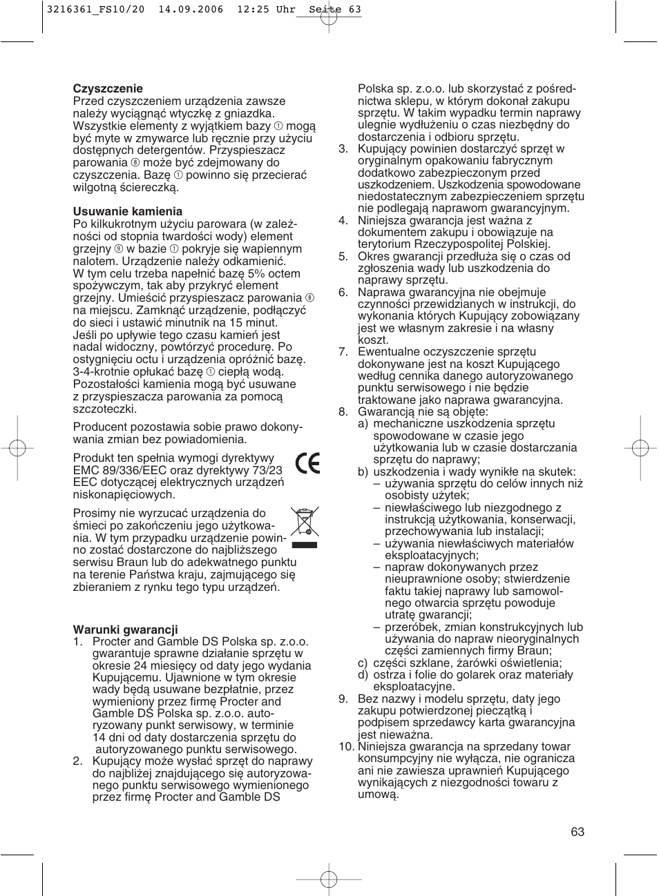 Braun FS10 User Manual | Page 63 / 90