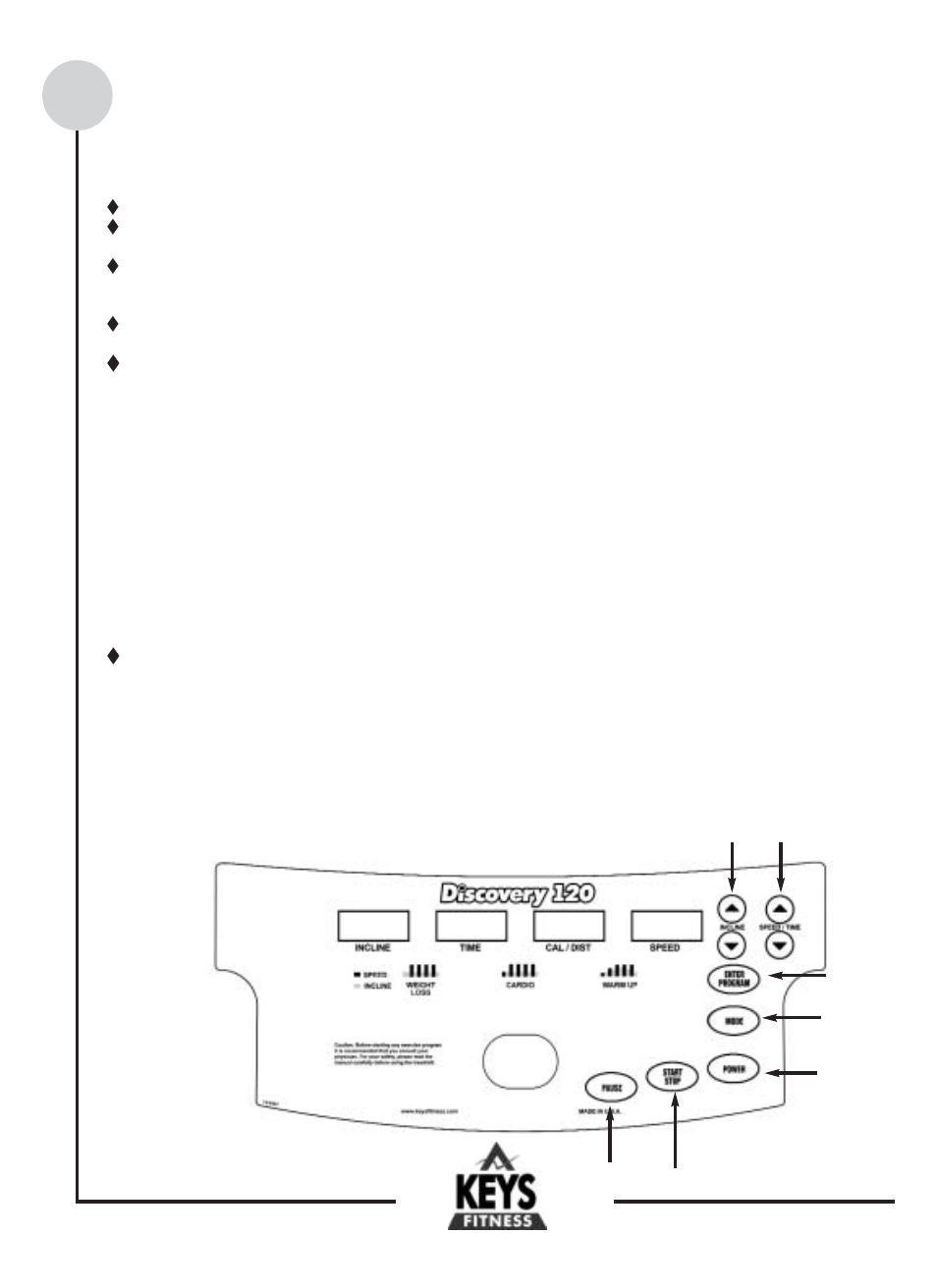 Program and operating instructions, Program mode | Keys Fitness DVC120 User Manual | Page 11 / 20