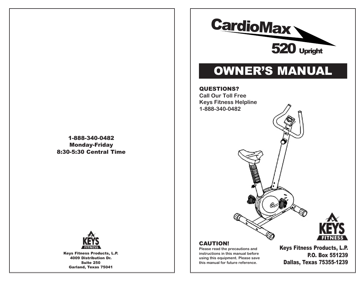 Keys Fitness 520U User Manual | 11 pages