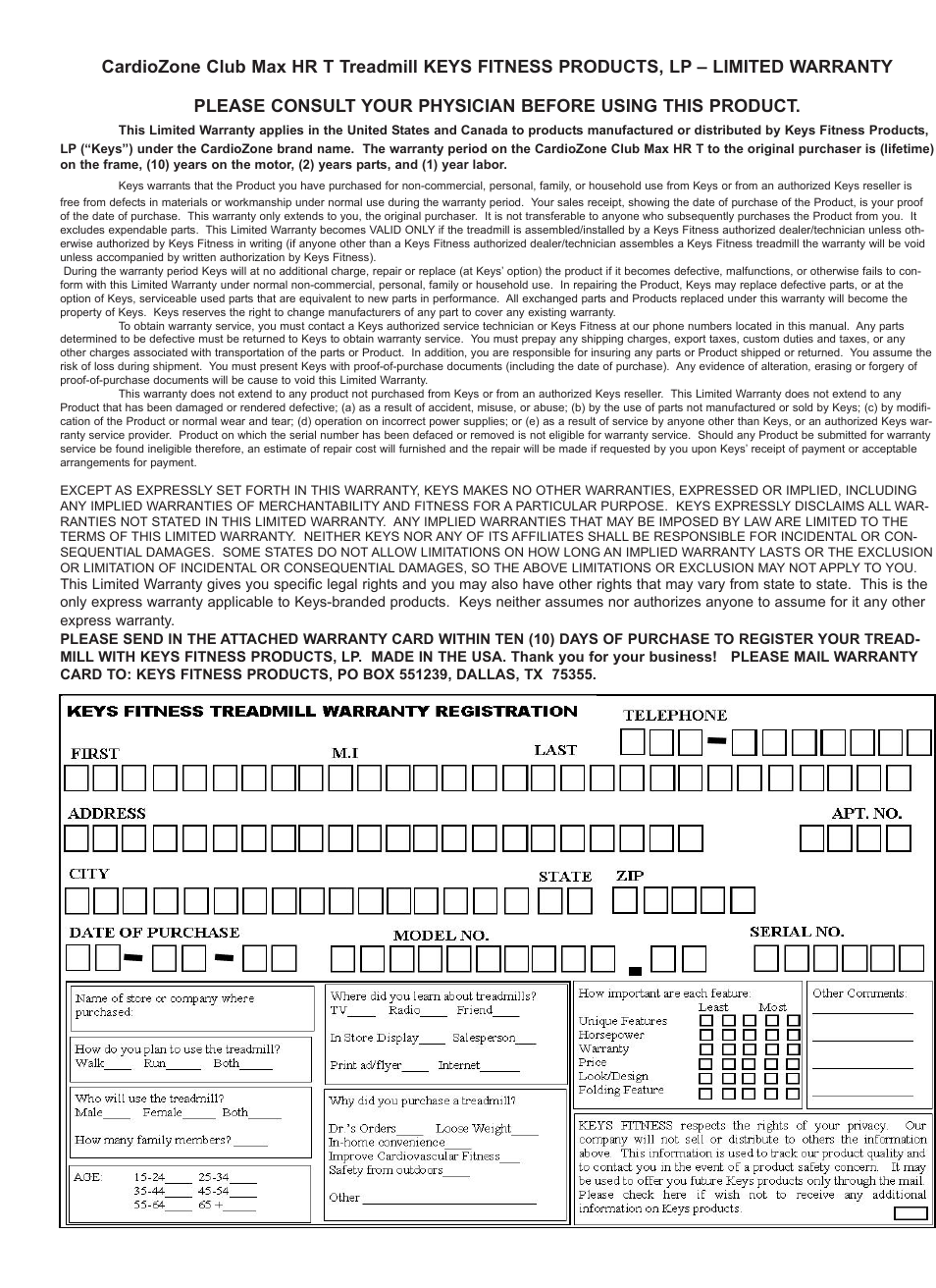 Keys Fitness CZCLUBMAX User Manual | Page 24 / 24