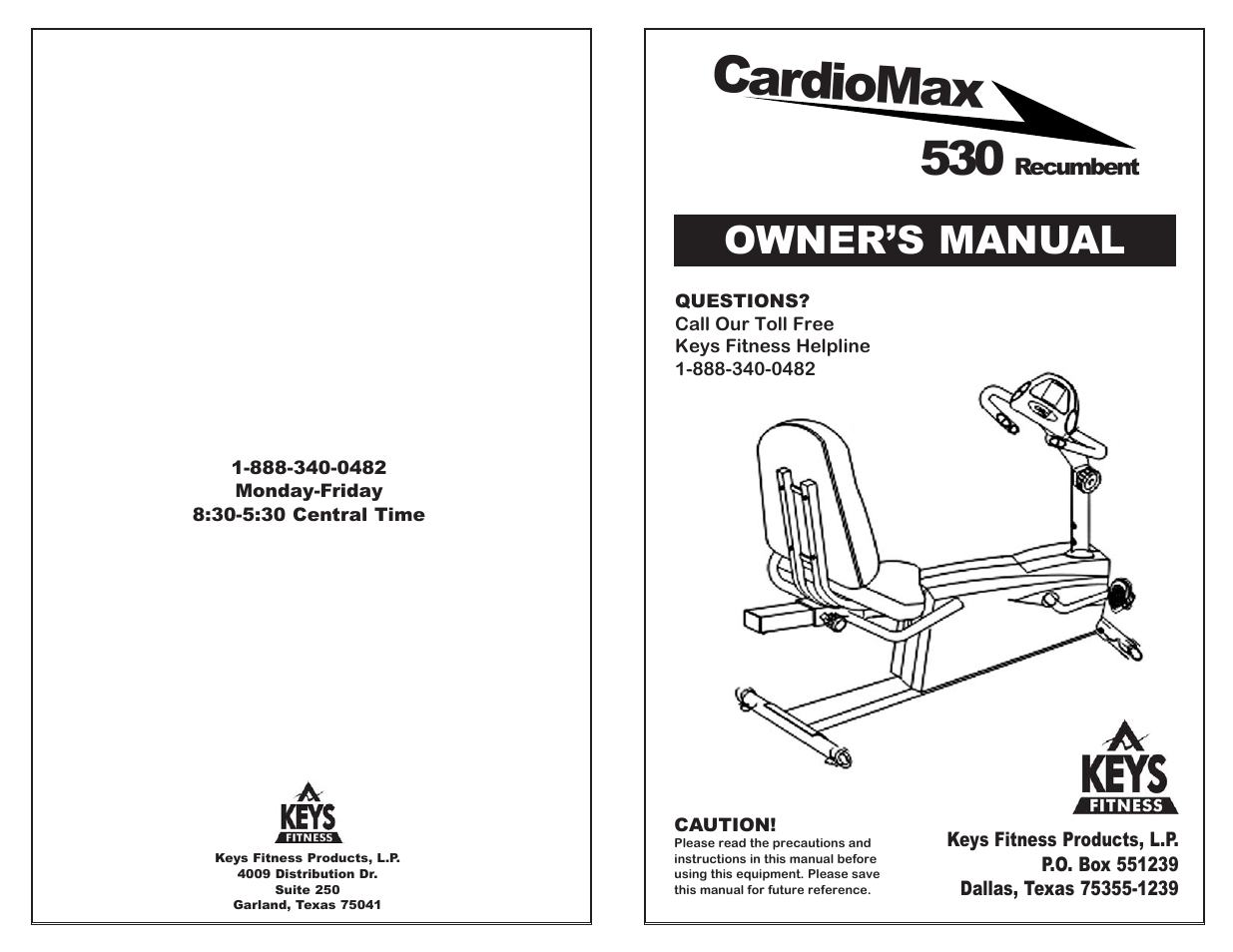 Keys Fitness CM530R User Manual | 10 pages