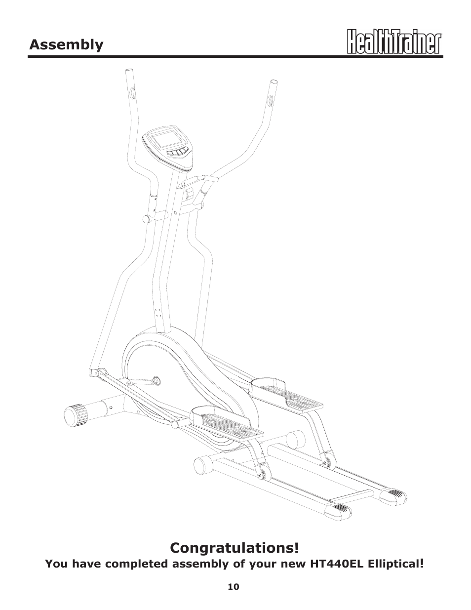 Assembly | Keys Fitness Health Trainer HT440EL User Manual | Page 10 / 21