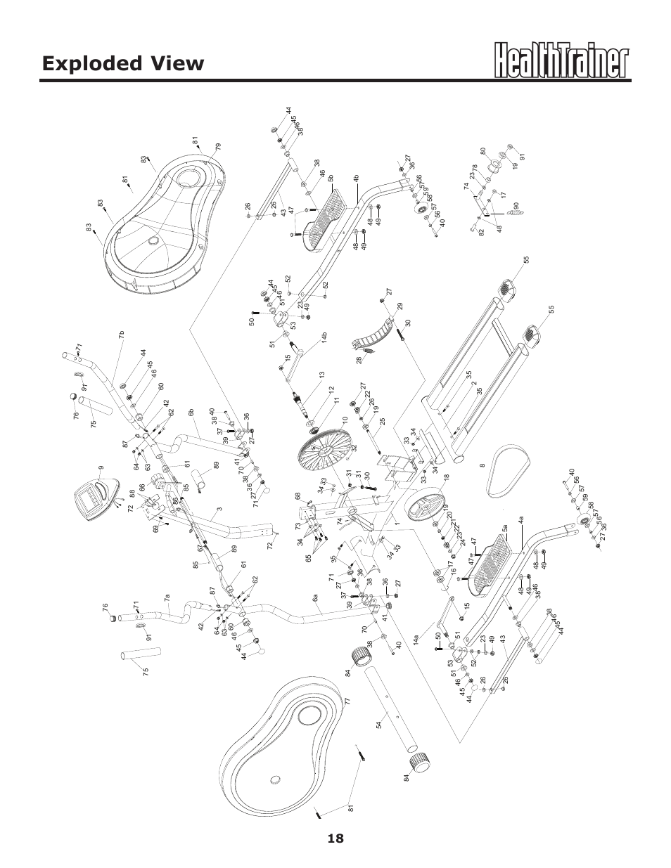 Exploded view | Keys Fitness Health Trainer HT440EL User Manual | Page 18 / 21