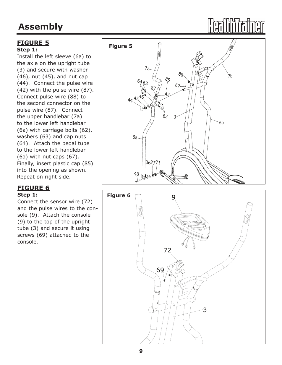 Assembly | Keys Fitness Health Trainer HT440EL User Manual | Page 9 / 21