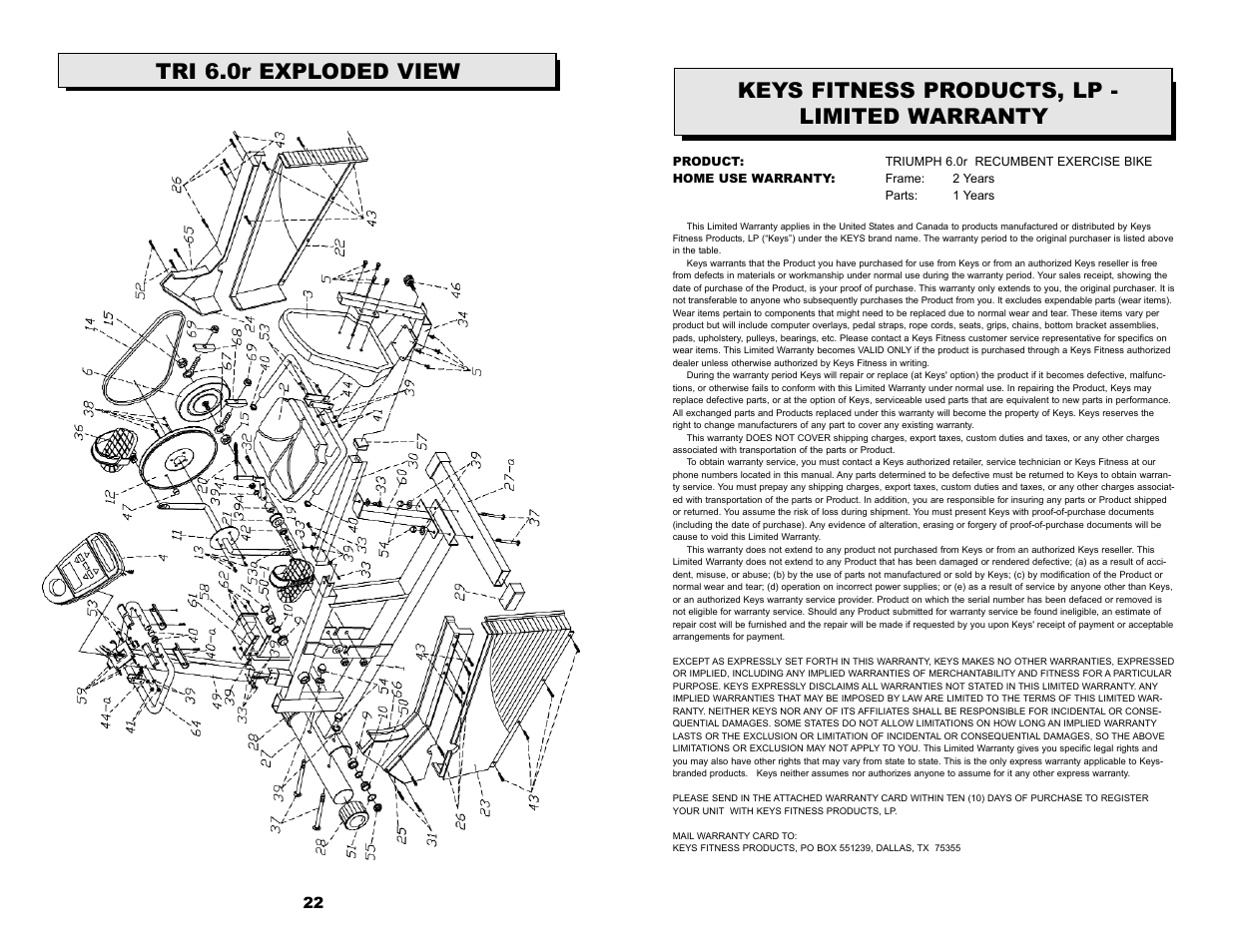 Keys Fitness 6.0r User Manual | Page 13 / 13