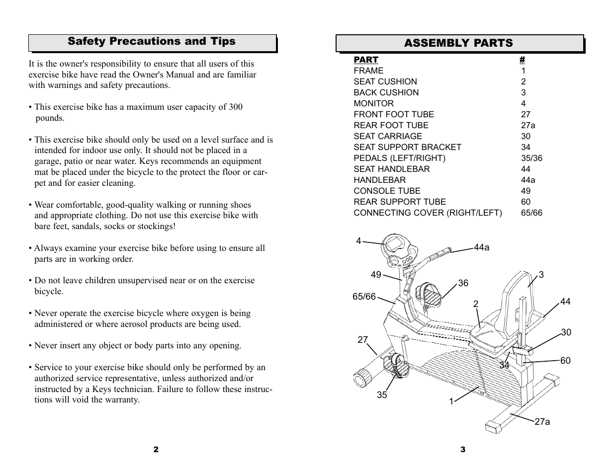 Keys Fitness 6.0r User Manual | Page 3 / 13