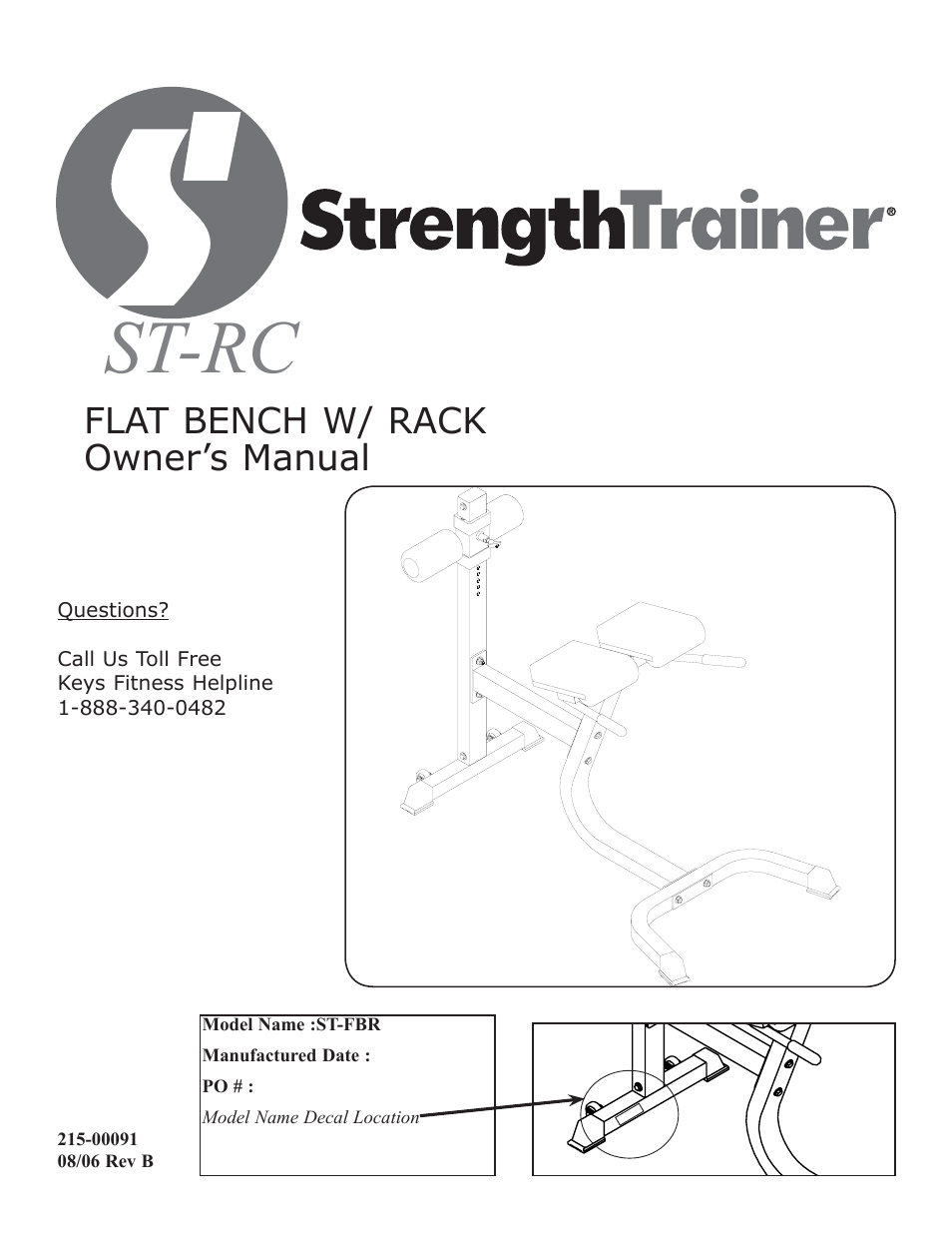 Keys Fitness ST-RC User Manual | 8 pages