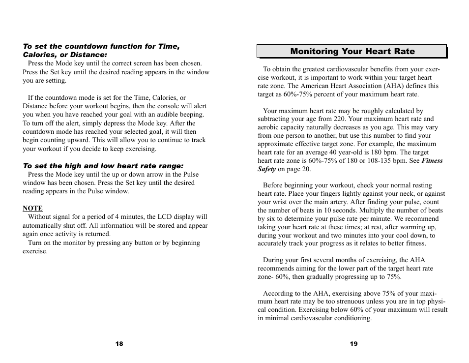 Keys Fitness CardioMax 835U User Manual | Page 11 / 12