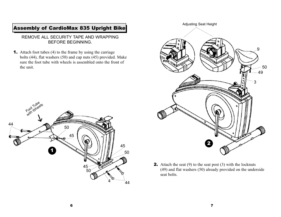 Keys Fitness CardioMax 835U User Manual | Page 5 / 12