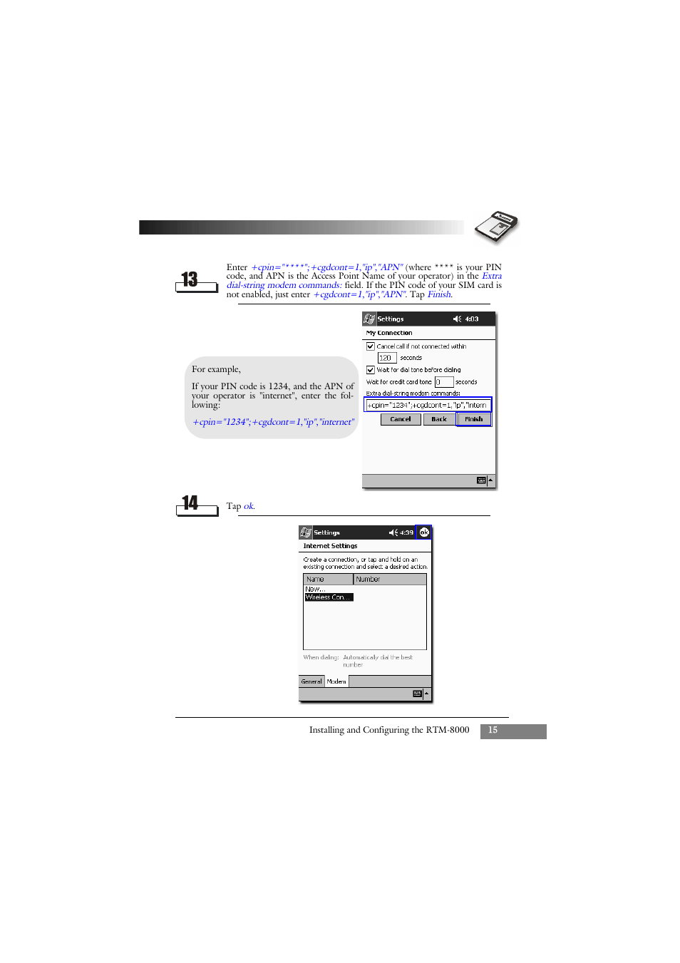 Keys Fitness GSM/GPRS Compact Flash Card RTM-8000 User Manual | Page 25 / 112