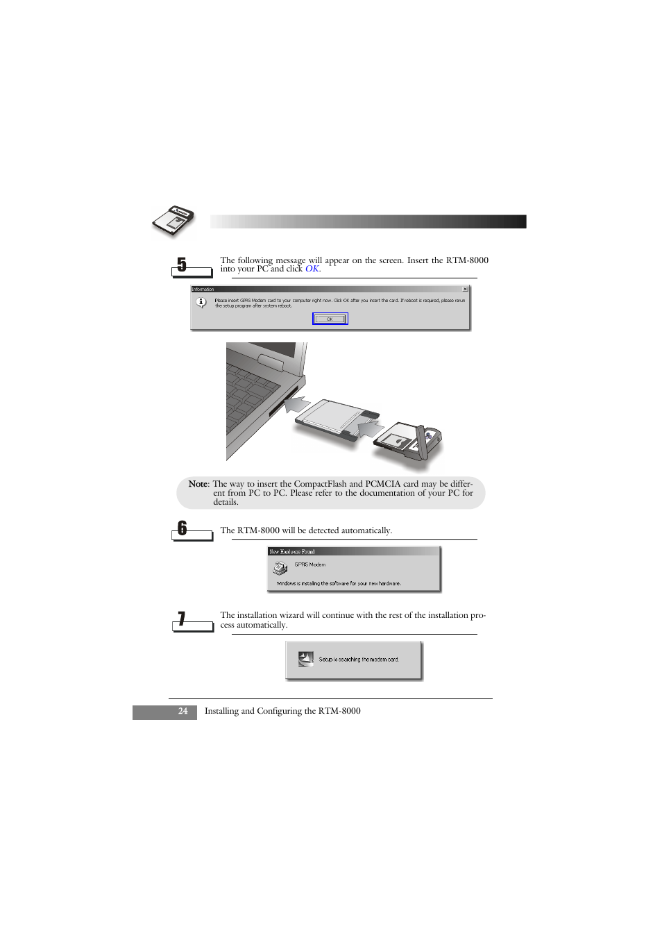 Keys Fitness GSM/GPRS Compact Flash Card RTM-8000 User Manual | Page 34 / 112