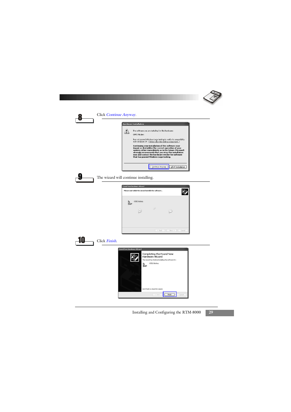 Keys Fitness GSM/GPRS Compact Flash Card RTM-8000 User Manual | Page 39 / 112