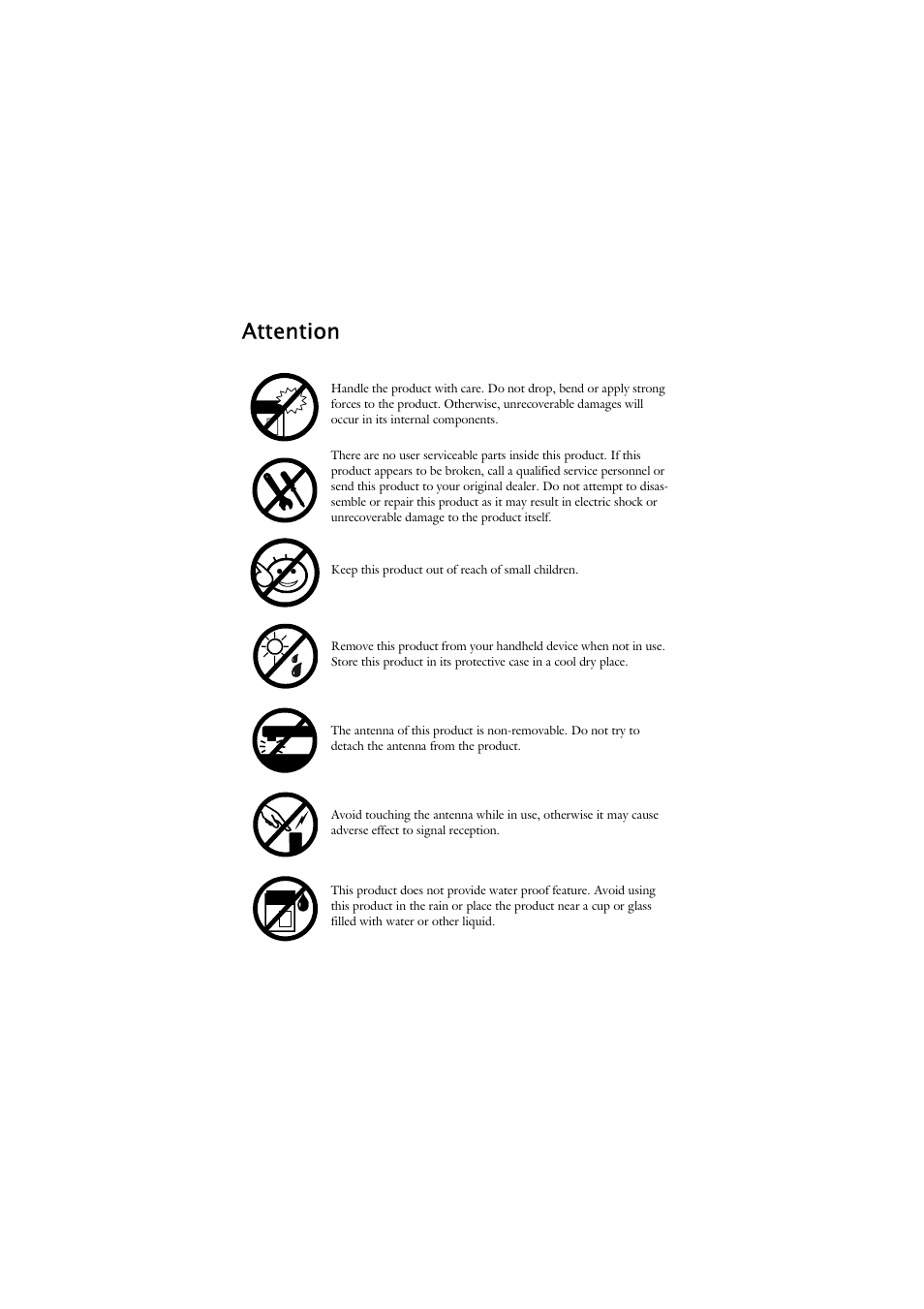 Attention | Keys Fitness GSM/GPRS Compact Flash Card RTM-8000 User Manual | Page 4 / 112