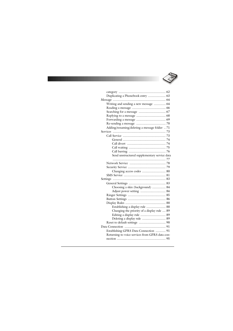 Keys Fitness GSM/GPRS Compact Flash Card RTM-8000 User Manual | Page 9 / 112